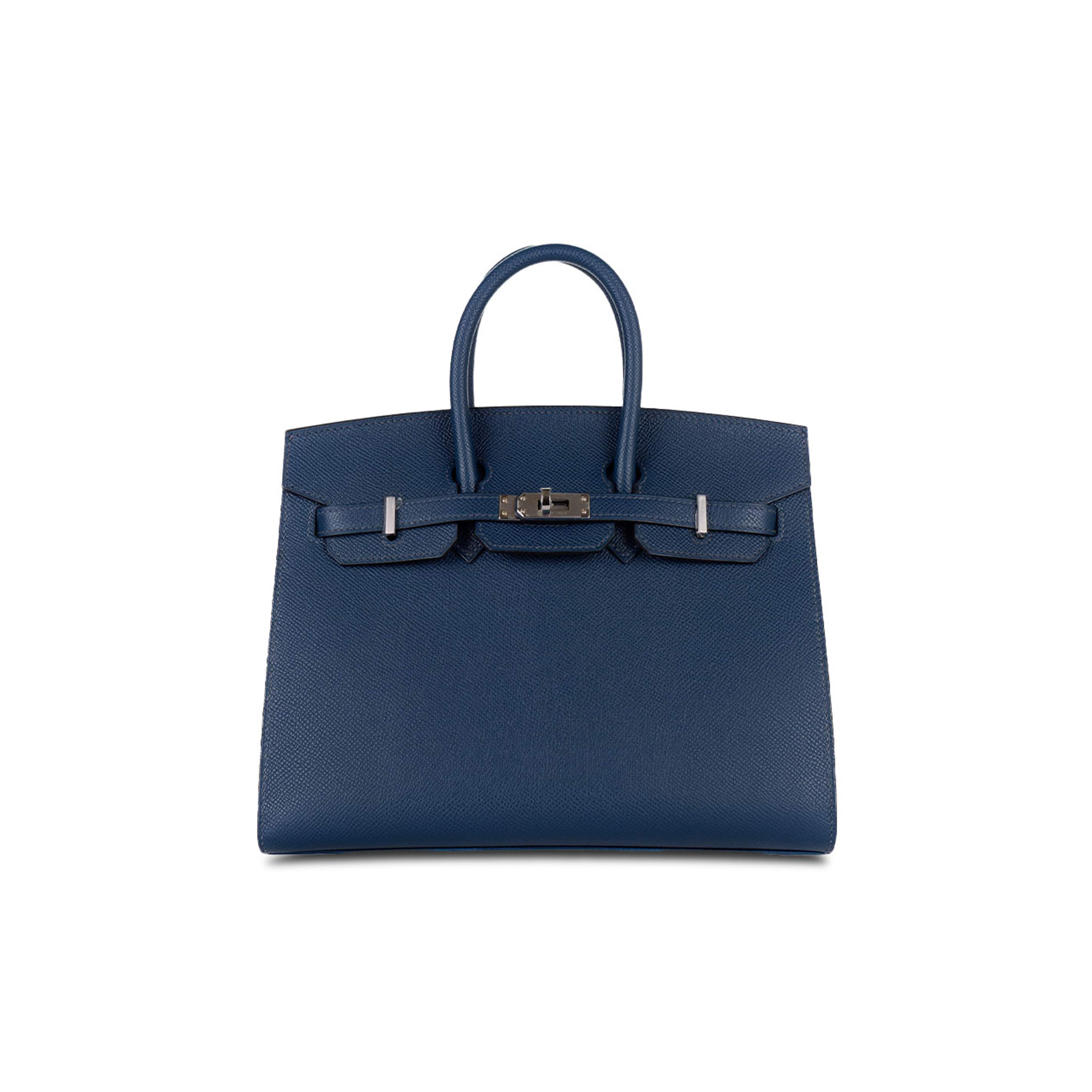 HERMES MASTER BIRKIN 25 EPSOM LEATHER ROYAL BLUE SILVER BUCKLE BAG 1274381 (25*20*13cm)